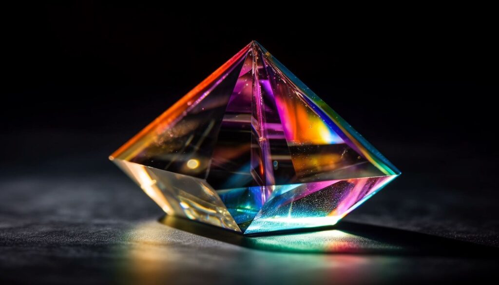 shiny gemstone reflects multi ed crystalline elegance generated by ai min Joyeria Austin TX