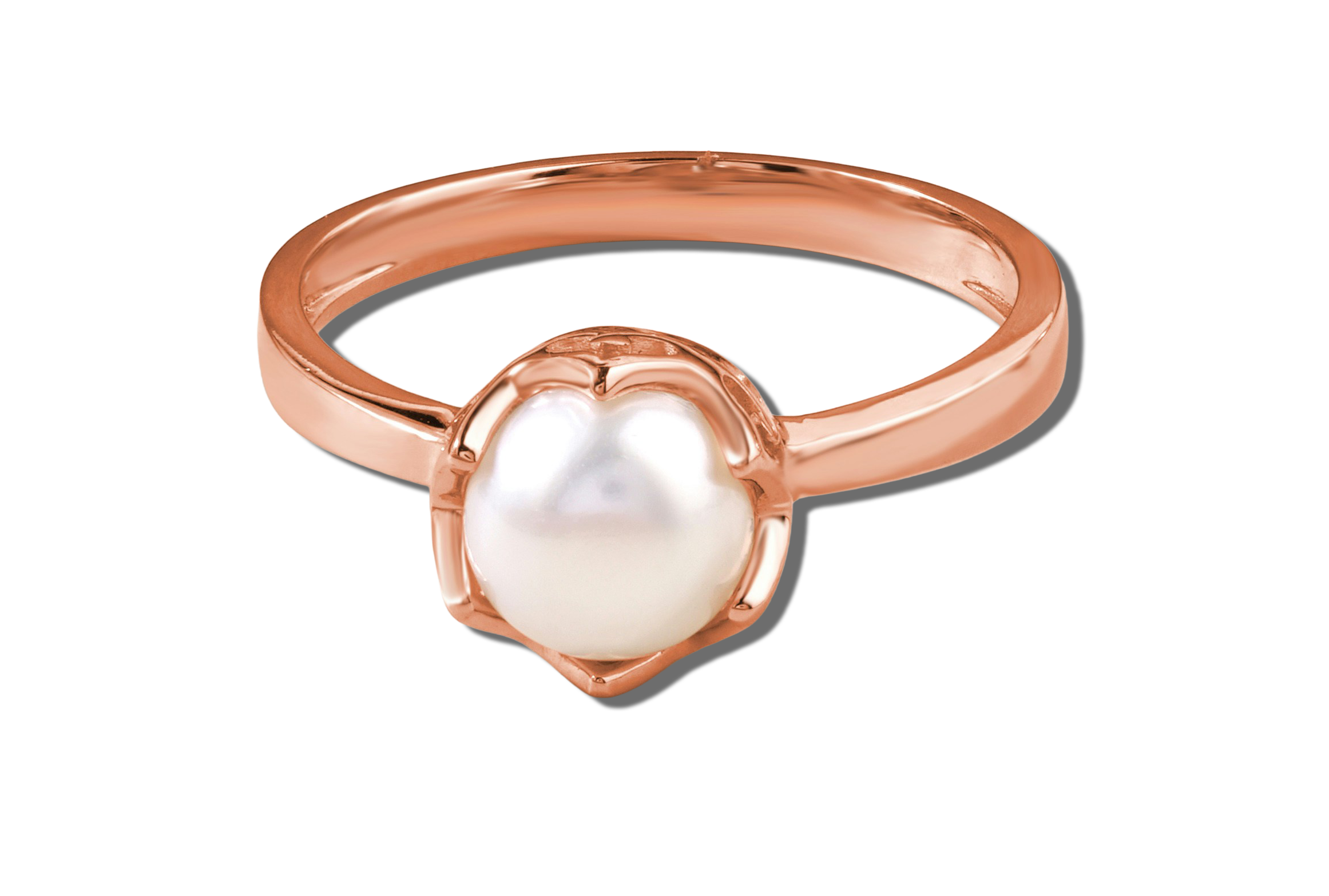 Pearl Solitaire Ring in Rose Gold