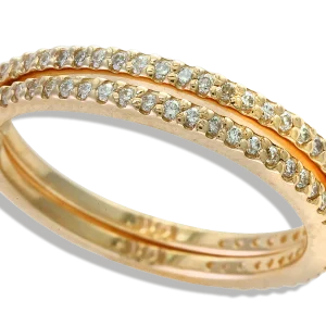 Rose gold diamond eternity ring stack
