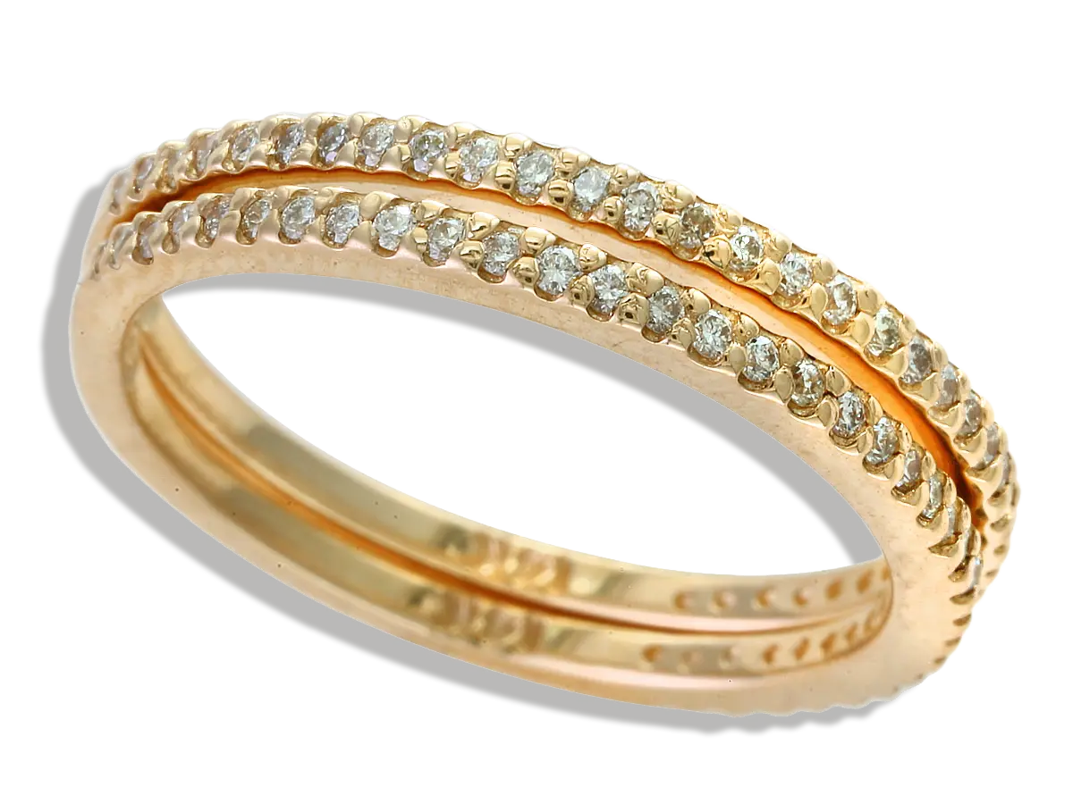 Rose Gold Diamond Eternity Ring Stack