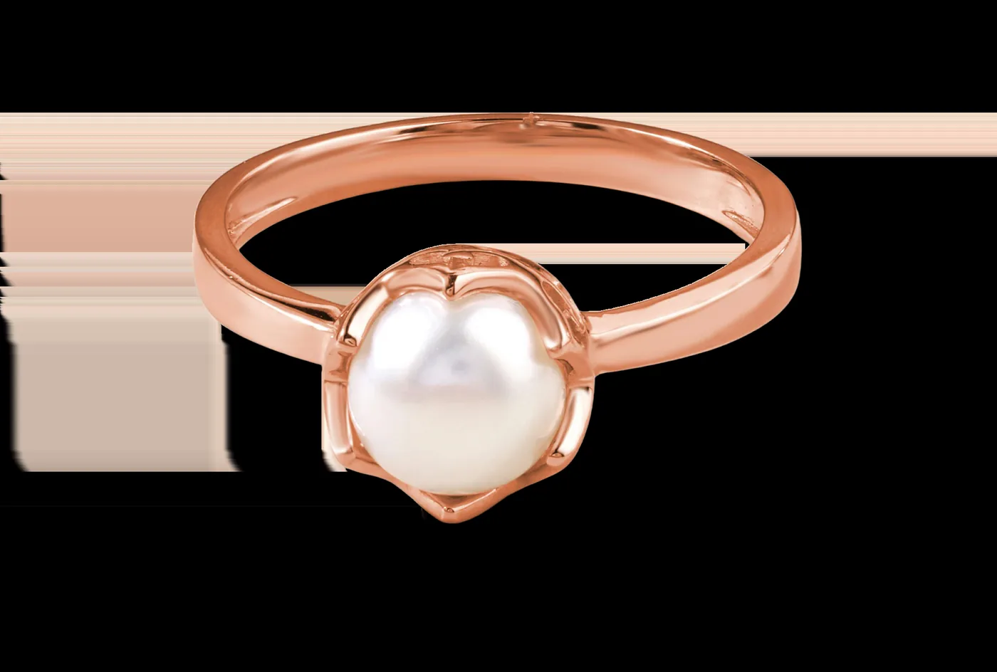 Pearl solitaire ring in rose gold